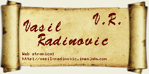 Vasil Radinović vizit kartica